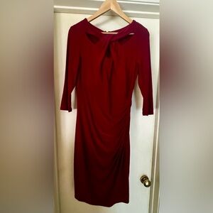 INC International Concepts Burgundy Long Sleeve Dress